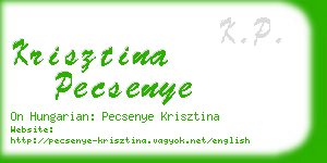 krisztina pecsenye business card